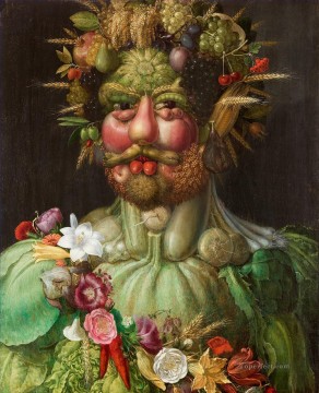 Rudolf II de Habsbourg en Vertumnus Giuseppe Arcimboldo fantaisie Peinture à l'huile